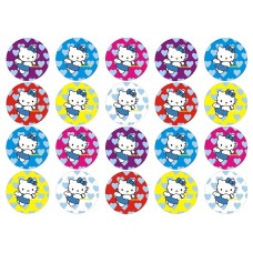 THKZ1 Set 20 toppers de zahar Hello Kitty decupate D5cm